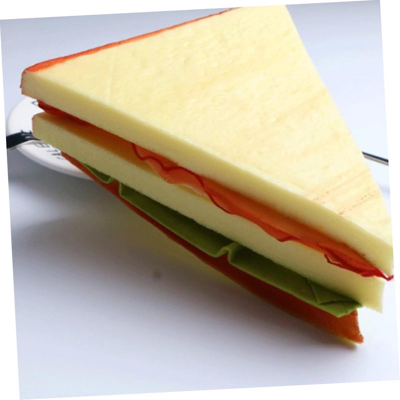 Realistic PU Hamburger Food Model 2PCS Faux Bread Kitchen Home Decoration Photography Prop - Image 5