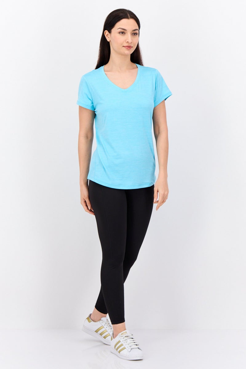 HEAD Women Sportswear Fit Short Sleeves Training Top, Turquoise - Image 4