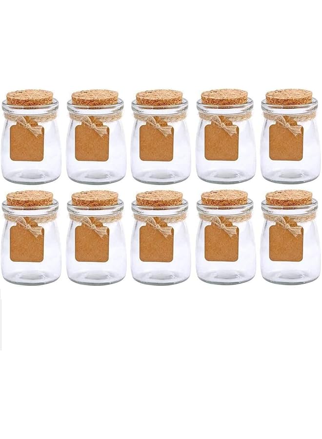 erorex Small Glass Decorative Bottles With Cork Lids 10Pc 3.4Oz Mini Mason Jar For Wedding Favors Apothecary Diy Arts Crafts W Personalized Label Tags And String - Image 1