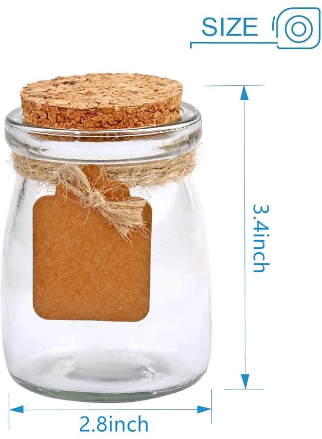 erorex Small Glass Decorative Bottles With Cork Lids 10Pc 3.4Oz Mini Mason Jar For Wedding Favors Apothecary Diy Arts Crafts W Personalized Label Tags And String - Image 2