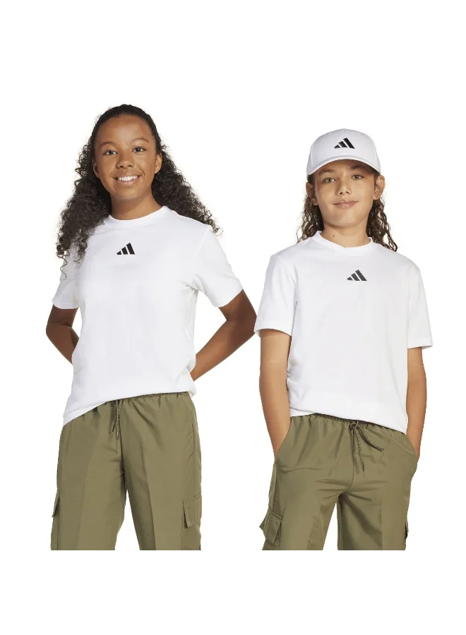 adidas تي شيرت تدريب J Sl Tee 160 أبيض للأطفال 7-8 سنوات