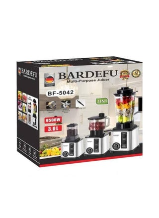 Pardivo 3 in 1 Silver Bowl Blender 3L 9500W Heavy Duty Food Processor Blender Ice Crushing Multipurpose with Grinder and Chopper Stainless Steel Blades and Cast Iron Blender - pzsku/Z58A32EEECF6AACA558C4Z/45/_/1727015809/90843276-ddbd-4e1f-a898-22cbb4721d57