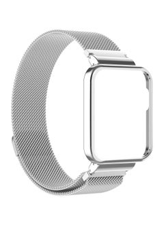 Generic 2 in 1 Stainless Steel Band With Cover Metal Watch Strap With Metal Case For Xiaomi Mi Watch Lite / Redmi Watch Bracelet Frame Cover Protective Case Metal Watchband Wrist (Silver)  - Image 5