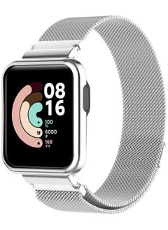 Generic 2 in 1 Stainless Steel Band With Cover Metal Watch Strap With Metal Case For Xiaomi Mi Watch Lite / Redmi Watch Bracelet Frame Cover Protective Case Metal Watchband Wrist (Silver)  - Image 1