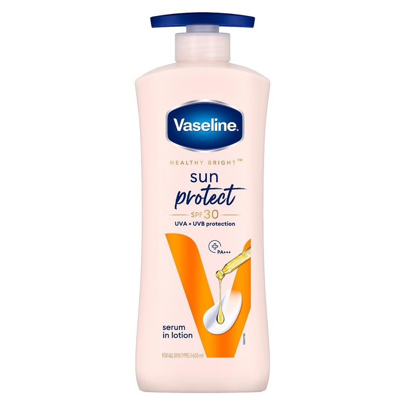 Vaseline لوشن الجسم فازلين لحماية الشمس SPF 30 يقلل من خطوط التان في 7 أيام حماية من الشمس UVA UVB PA 600 مل - Image 1