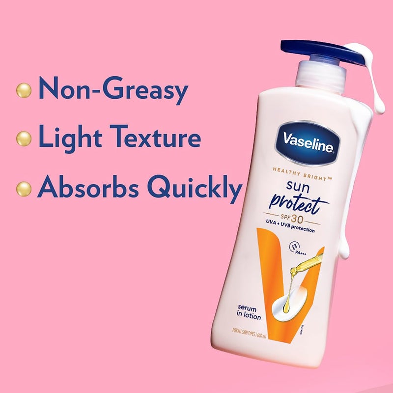 Vaseline لوشن الجسم فازلين لحماية الشمس SPF 30 يقلل من خطوط التان في 7 أيام حماية من الشمس UVA UVB PA 600 مل - Image 5