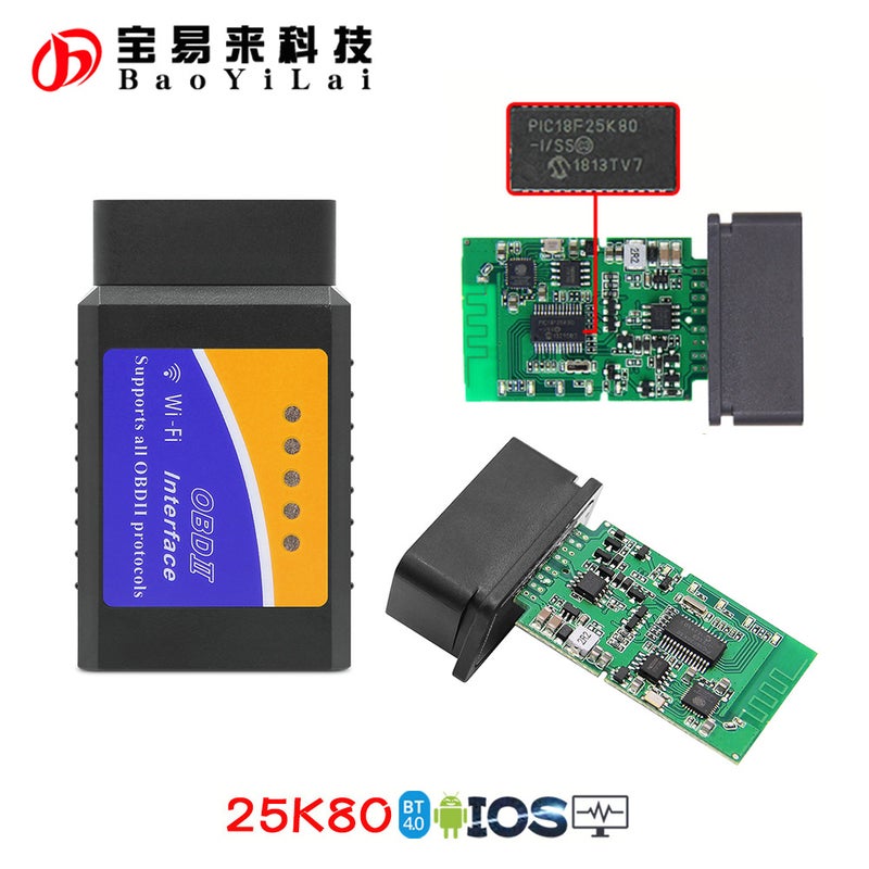 Wifi Obd With 25K80 Scan Tool Car Diagnostic Instrument Blue Orange Support Apple Android - Image 2