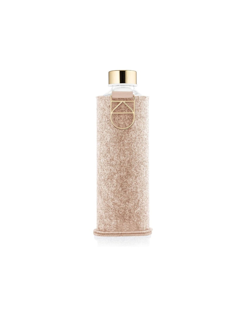 EQUA EQUA Glass Water Bottle 750ml Leak Proof and BPA Free - from Borosilicate Glass and Felt Cover for Extra Protection Cookie - Image 1