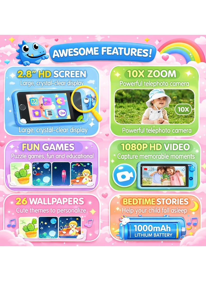 Maanys Kids Smart Phone with Dual Camera, Toddler Phone Toys with Learning Games & MP3 Music Player, Birthday Gift & Travel Toys for Boys & Girls Ages 3-7 - Image 5
