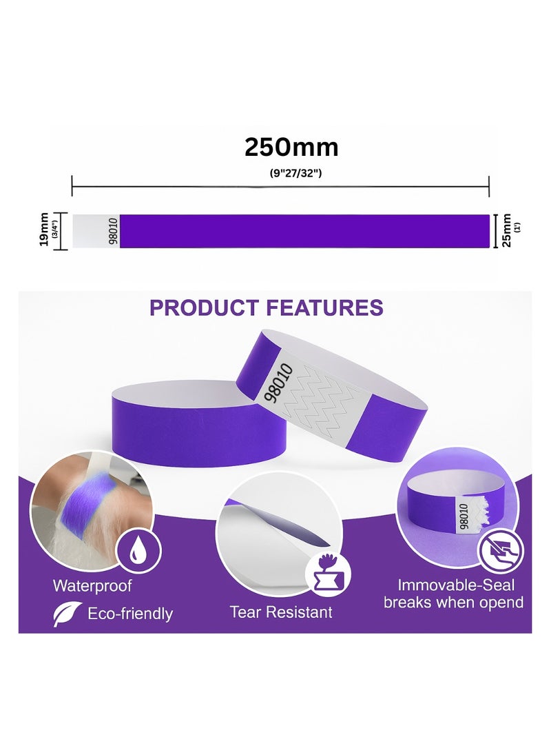 PRINTSHOP4ME Event Paper Wristbands And Identification Bands Made Of Tyveck Material 19mm x 250mm (Purple) - Image 4