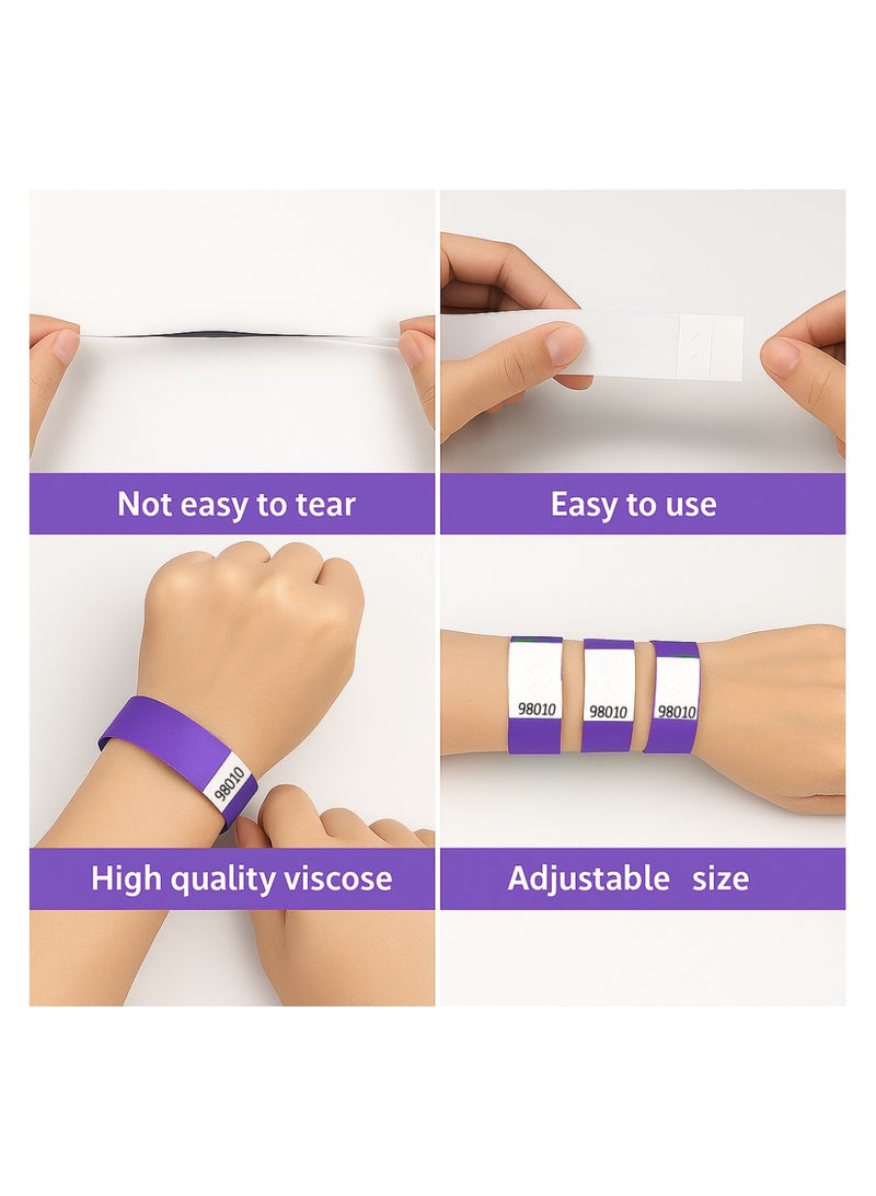 PRINTSHOP4ME Event Paper Wristbands And Identification Bands Made Of Tyveck Material 19mm x 250mm (Purple) - Image 3