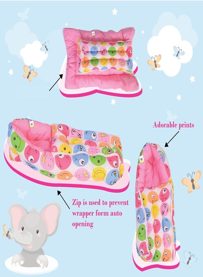 Toddylon Baby Bags 3 in 1 Bed | Wrapper | Newborn Boys Girls | Wearable Blankets | Cotton (0-6 Months) Pink - Image 3