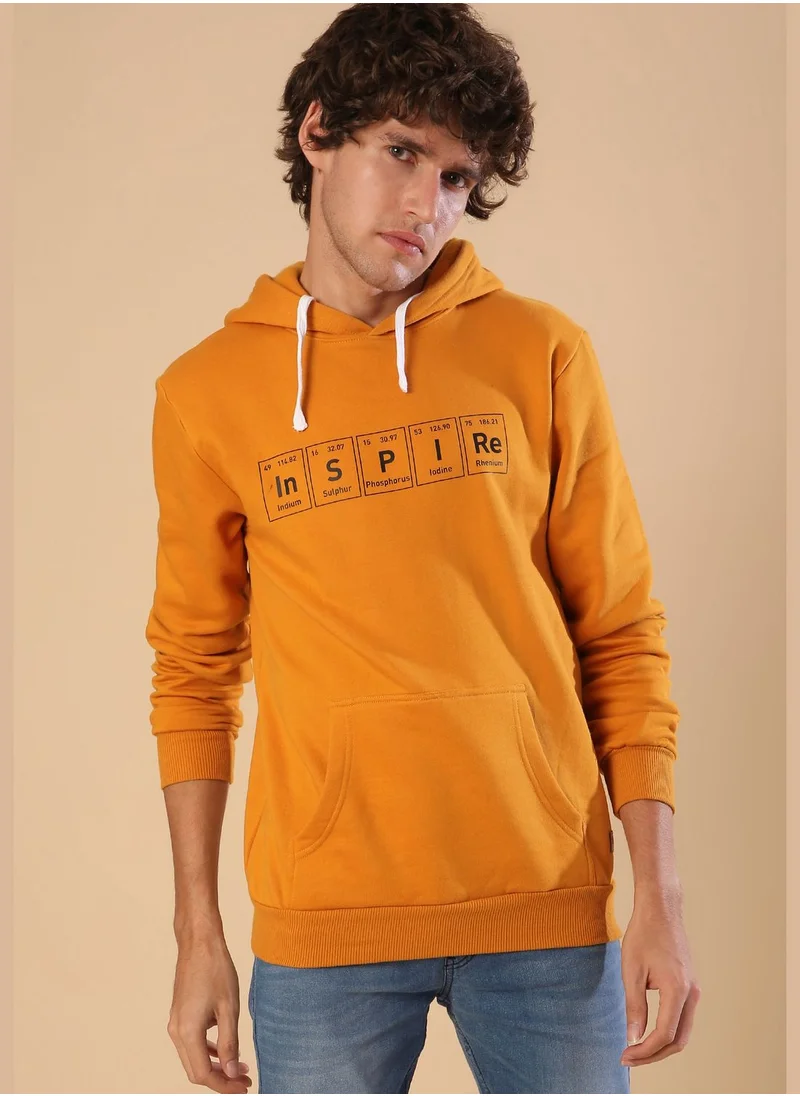 Campus Sutra Front Pocket Printed Hoodie