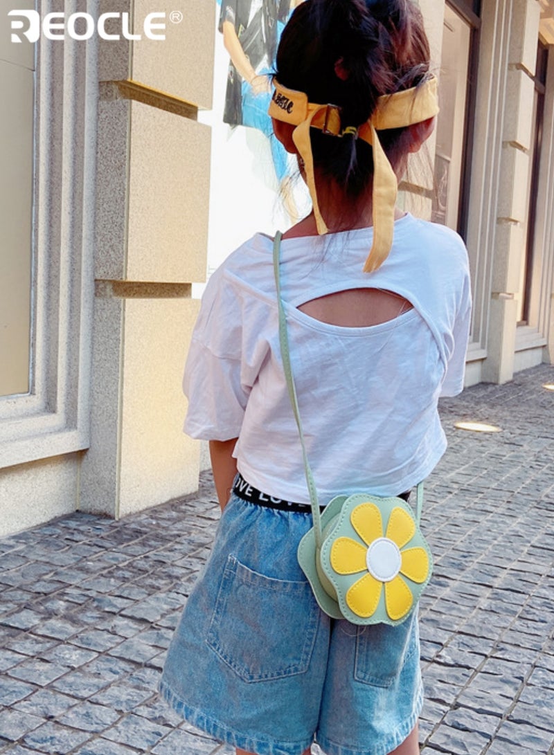 ريوكل حقيبة صدر صغيرة للأطفال على شكل وردة حقيبة كتف يومية عارضة حقيبة تخزين محمولة بتصميم لطيف - Image 2