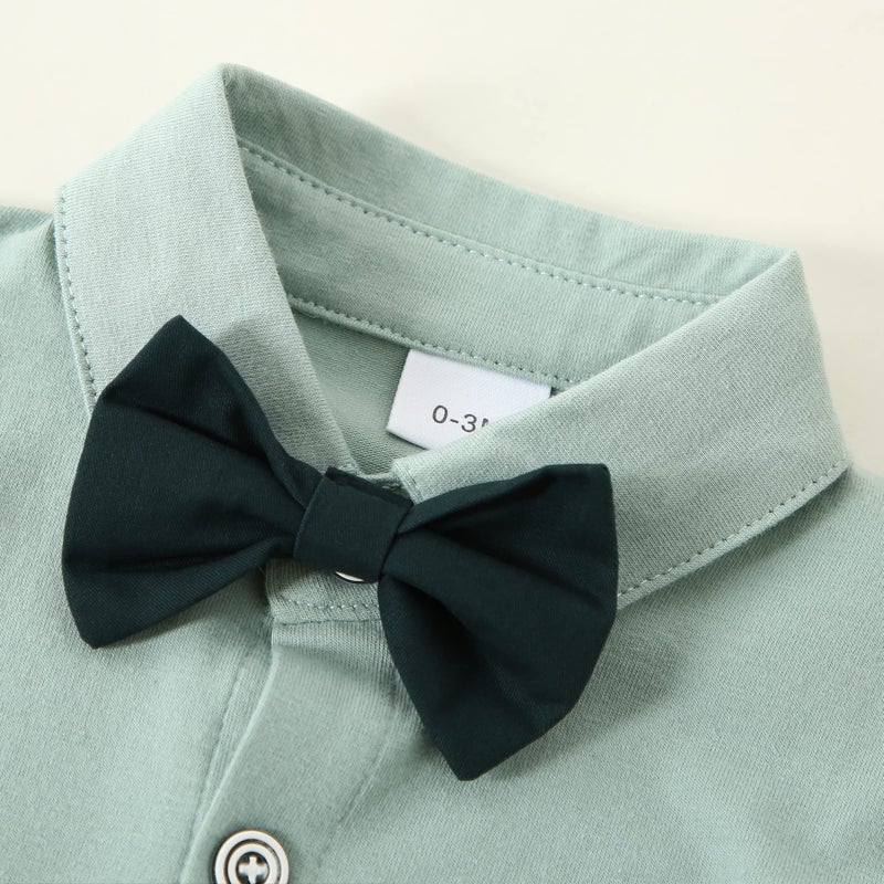 WESIDOM Baby Boy Clothes 0-24M Newborn Infant Gentleman Outfit, Shirt+Bowtie+Beret+Suspender Pant Baby boy Suit Clothing Set - Image 2