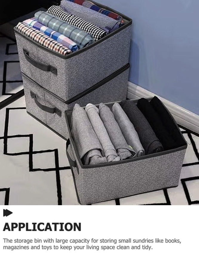 AMERTEER 3-Piece Large Foldable Storage Bags – 23L Fabric Organizers with Sturdy Handles for Clothes, Bedding & Blankets - Image 4