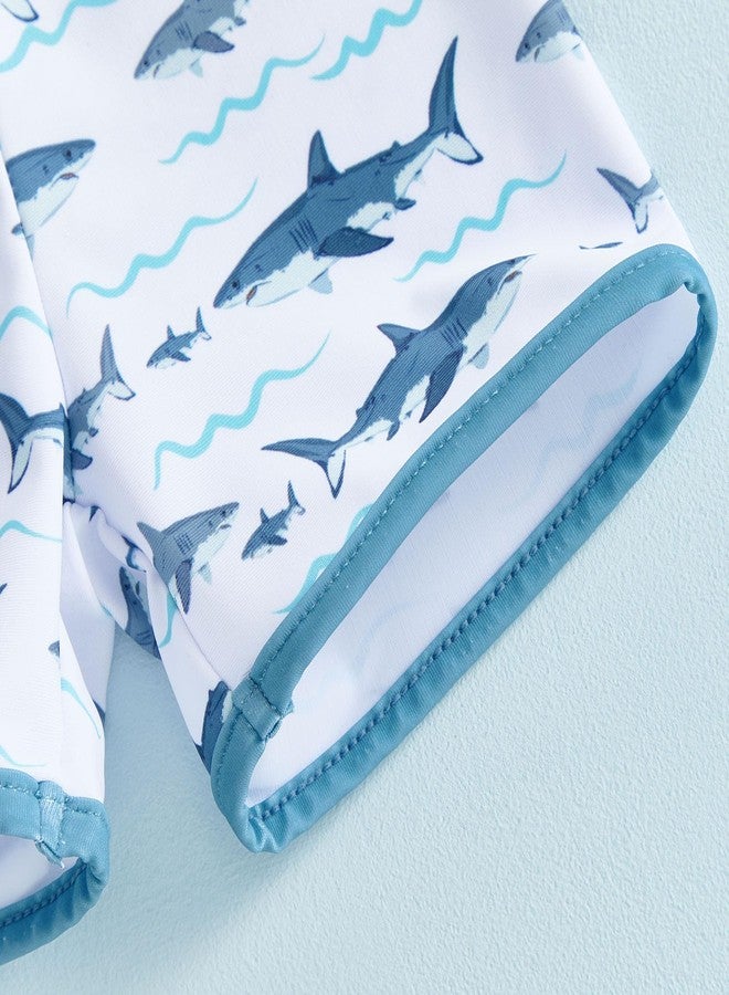 Fernvia Toddler Baby Boy Swim Trunks Cartoon Pattern Elastic Waist Swimming Shorts for Pool Beach Summer Clothes Swimwear (A-Shark, 6-12 Months) - Image 5