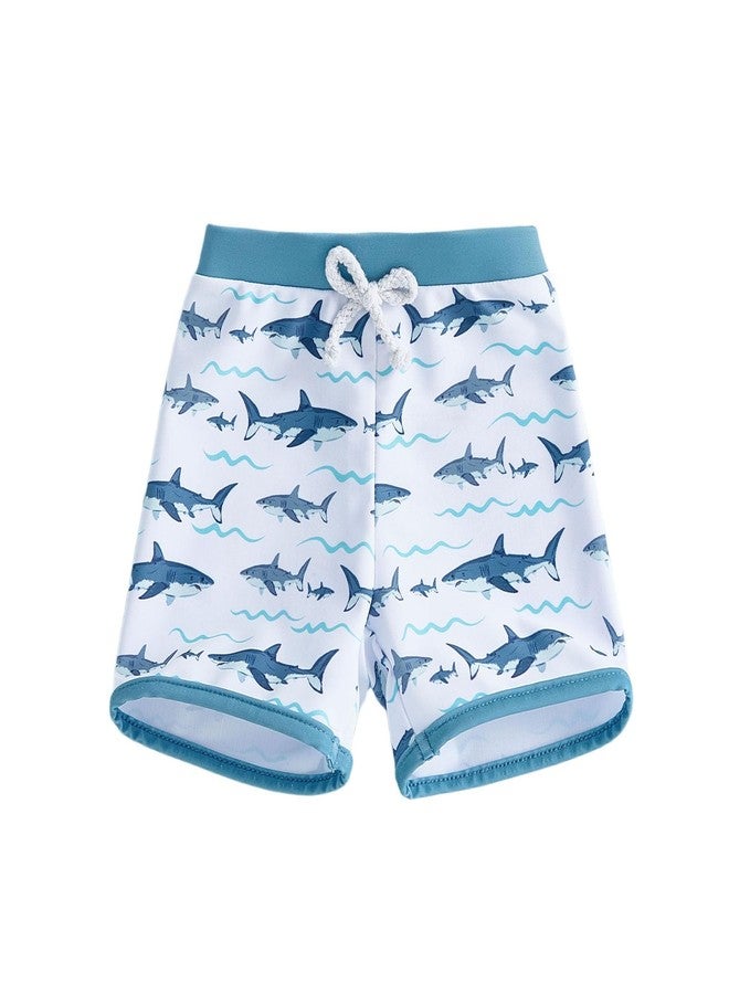 Fernvia Toddler Baby Boy Swim Trunks Cartoon Pattern Elastic Waist Swimming Shorts for Pool Beach Summer Clothes Swimwear (A-Shark, 6-12 Months) - Image 1