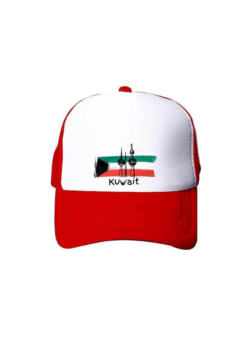PRINTSHOP4ME Kuwait Mesh Cap With Plastic Closure For Men And Women–Perfect For National Day,Sports Activities And Casual Wear–Great Gift For Sports Fans And Events  - Image 1