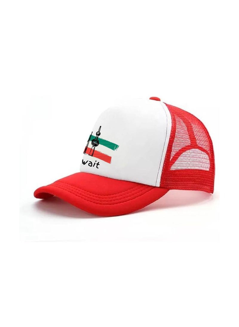 PRINTSHOP4ME Kuwait Mesh Cap With Plastic Closure For Men And Women–Perfect For National Day,Sports Activities And Casual Wear–Great Gift For Sports Fans And Events  - Image 2