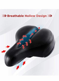 Generic Comfortable Men Women Bike Seat, Seat Replacement with Dual Shock Absorbing Ball Wide Memory Foam Bicycle Mounting Wrench  - Image 3