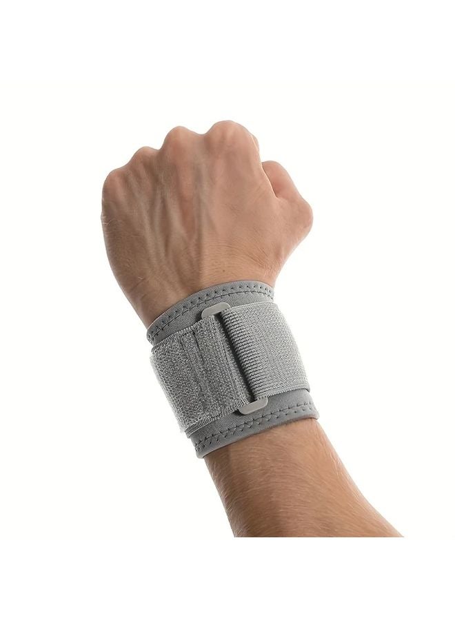 Silvery Adjustable Compression Wrist Guard Polyamide Elastic Band Hand Washable - Image 1