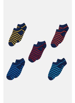 RBX Kids Boy 5 Pairs Yarn Dye Ankle Socks, Multicolor  - Image 1