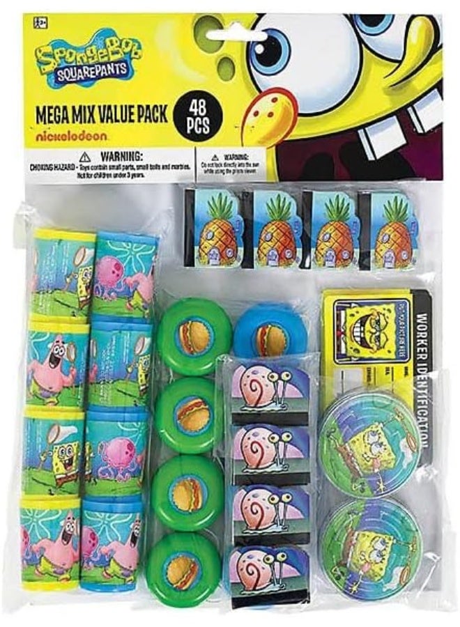 amscan Spongebob Party Mega Mix Value Pack Favors 48pcs - Image 2