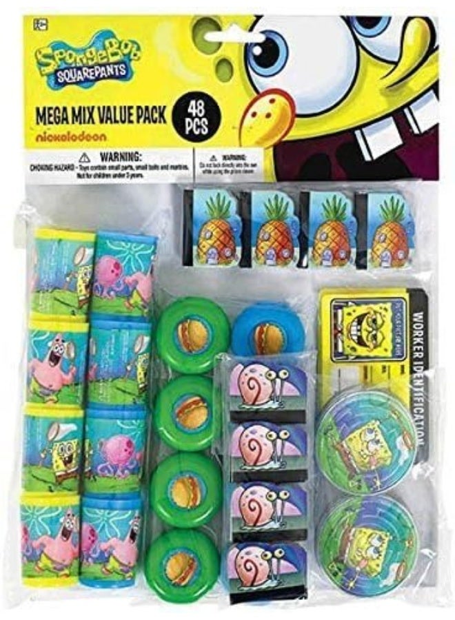 amscan Spongebob Party Mega Mix Value Pack Favors 48pcs - Image 5