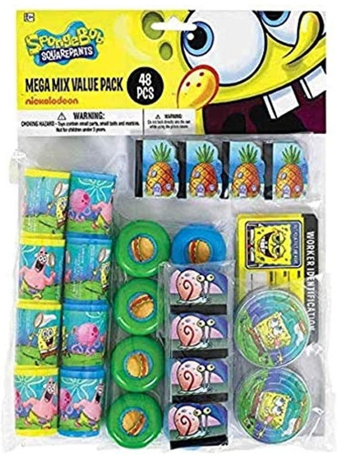 amscan Spongebob Party Mega Mix Value Pack Favors 48pcs - Image 4