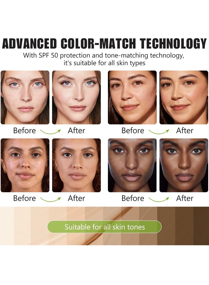 ALIVER كريم أساس متغير اللون خافي العيوب مرطب للوجه للنساء SPF15 أساس مكياج متغير اللون خفيف الوزن كريم أساس سائل 30 مل - Image 5