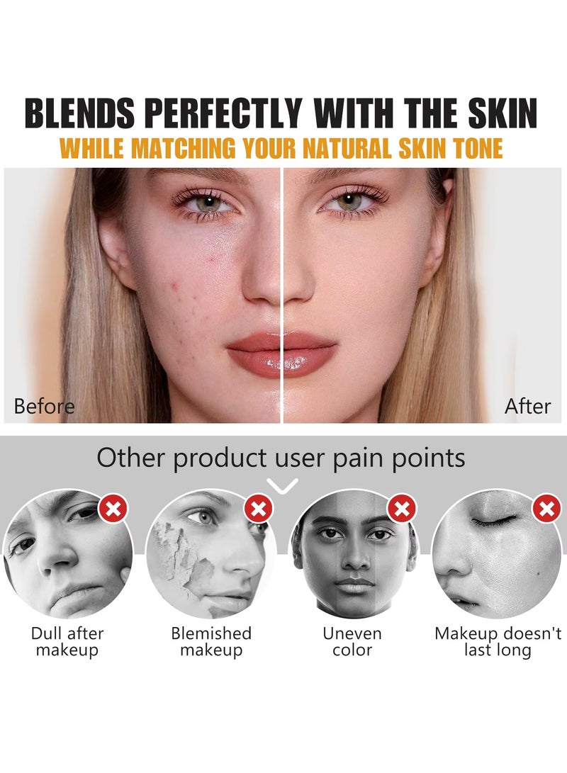 ALIVER كريم أساس متغير اللون خافي العيوب مرطب للوجه للنساء SPF15 أساس مكياج متغير اللون خفيف الوزن كريم أساس سائل 30 مل - Image 4