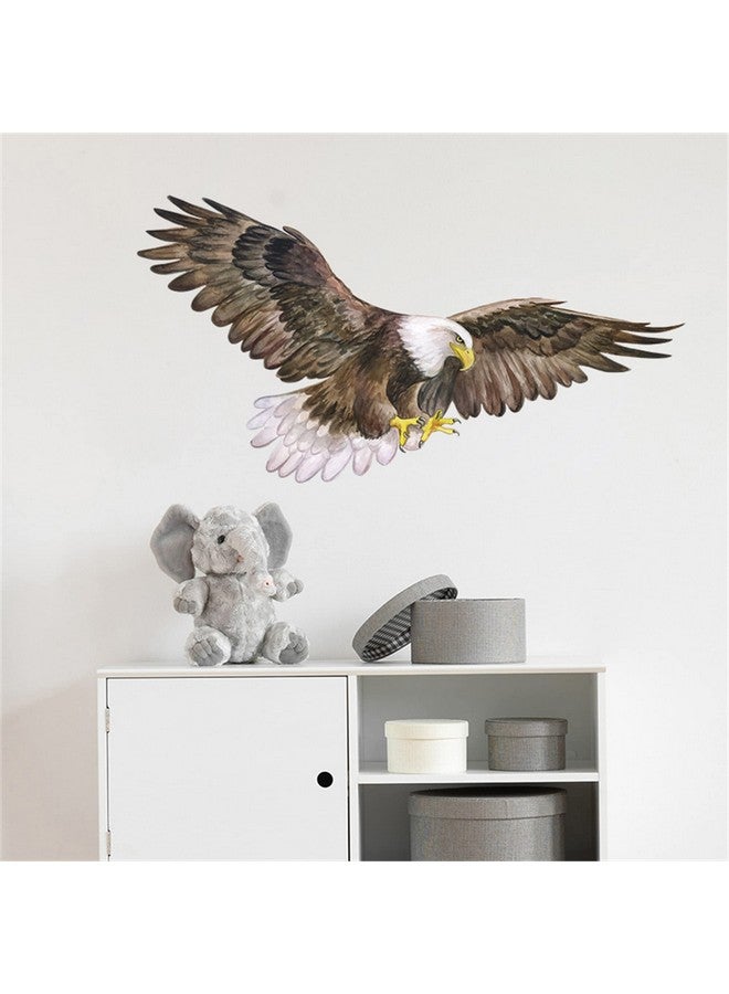 ROFARSO Lifelike Cool Flying Bald Eagle America Bird Wall Stickers Removable Wall Decals Peel And Stick Wall Art Decorations Home Decor For Kid Nursery Baby Bedroom Living Room Playing Room Murals - Image 1