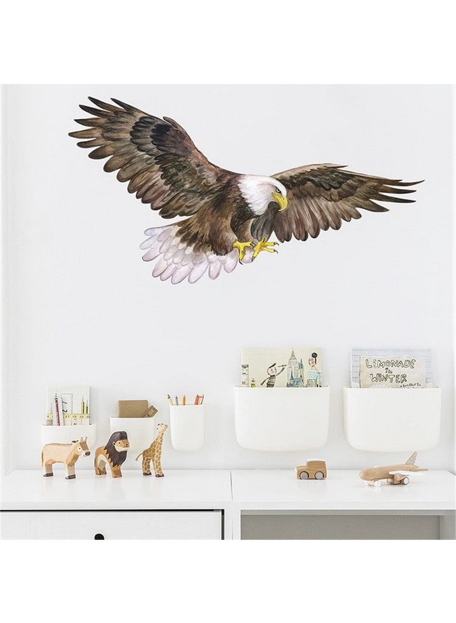 ROFARSO Lifelike Cool Flying Bald Eagle America Bird Wall Stickers Removable Wall Decals Peel And Stick Wall Art Decorations Home Decor For Kid Nursery Baby Bedroom Living Room Playing Room Murals - Image 2
