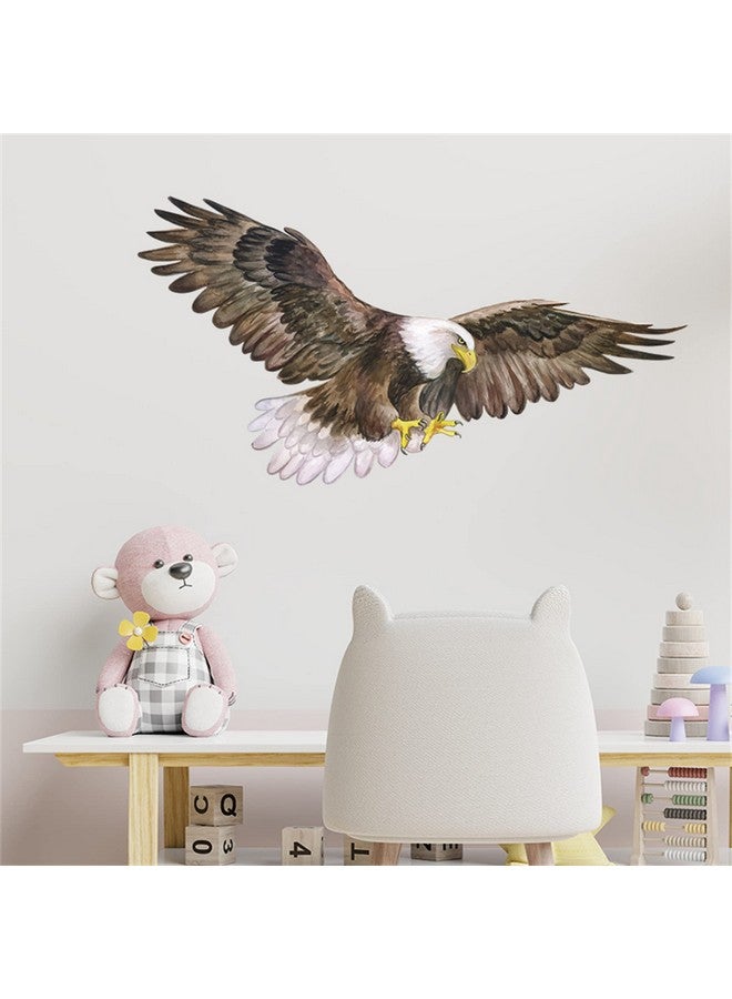 ROFARSO Lifelike Cool Flying Bald Eagle America Bird Wall Stickers Removable Wall Decals Peel And Stick Wall Art Decorations Home Decor For Kid Nursery Baby Bedroom Living Room Playing Room Murals - Image 4