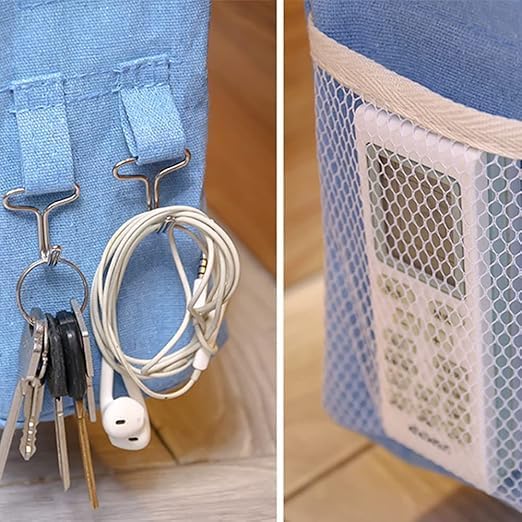 Bedroom Accessories Inside Hanging Bedside Caddy Bedroom Organizer Items And Storage Hostel Essentials Bed Side Storage Organiser Multipurpose Bedside Organizer Hanging Premium 1pcs - Image 3