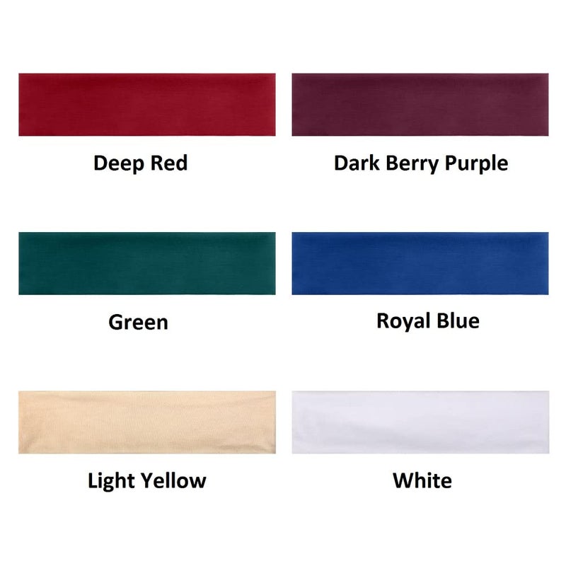 TERSE Women's Non Slip Elastic Sweat Headbands, Soft Fabric Hair Bands, 6 Count (Pack of 6), 2.25 inches Wide, Sports Headbands, Female, Adult - Image 4