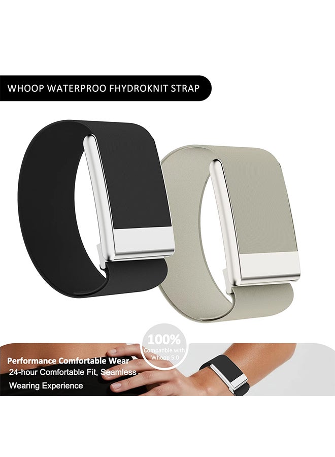 O Ozone HydroKnit Nylon Sport Band For Whoop 5.0 | Soft, Elastic, Water-Resistant, Fast-Drying Replacement Strap for Active Lifestyles- Beige - Image 4
