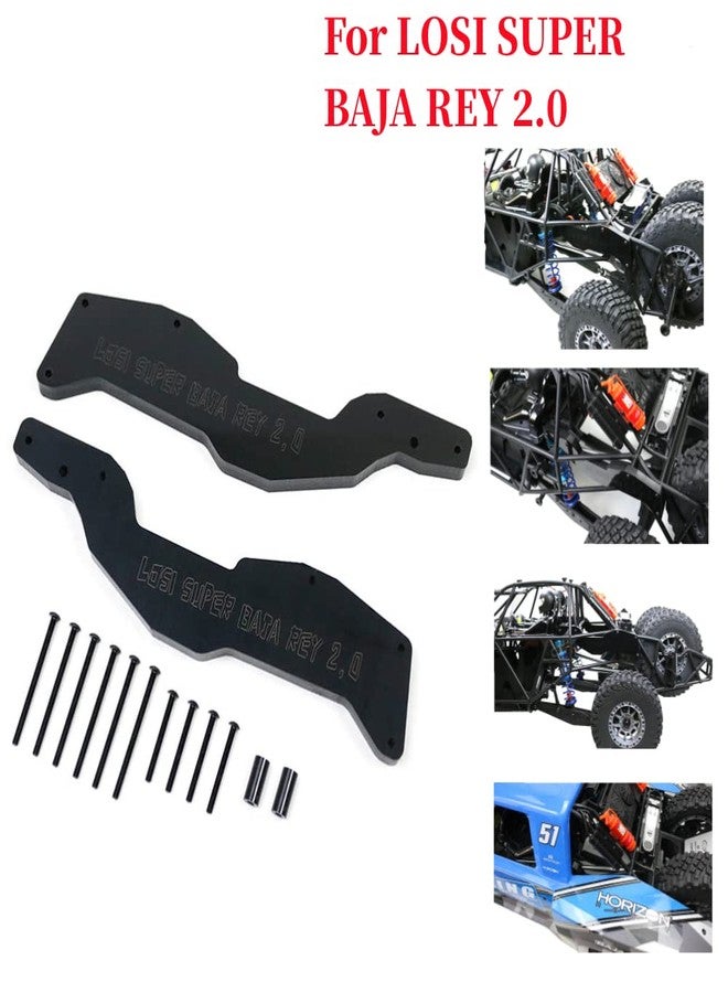XBERSTAR 2PCS Pipe Frame Rear Reinforced Support Parts for 1/6 LOSI Super Baja Rey 2.0 RC (Black) - Image 2
