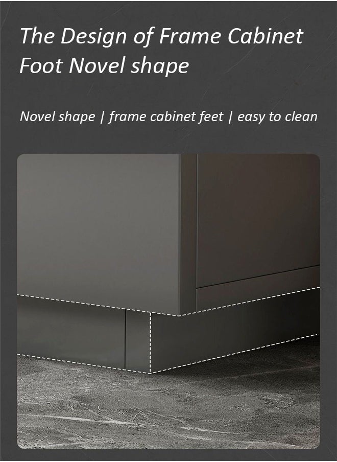 fashionhome - Modern Upgraded Minimalist Luxury Design TV Cabinet Silent Slide 4 Drawers Storage Rack Home Floor Cabinet Small Apartment Bedroom Nordic TV Table 15mm Thick Wood Furniture 160x30x29 cm - Image 1