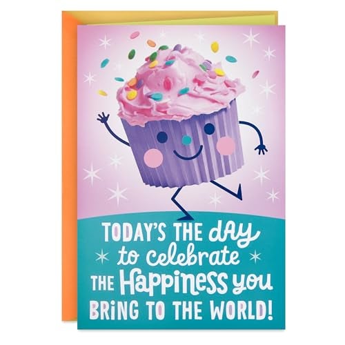 Hallmark Birthday Card for Girls with Sound (Cupcake, Plays Happy by Pharrell Williams) - Image 1