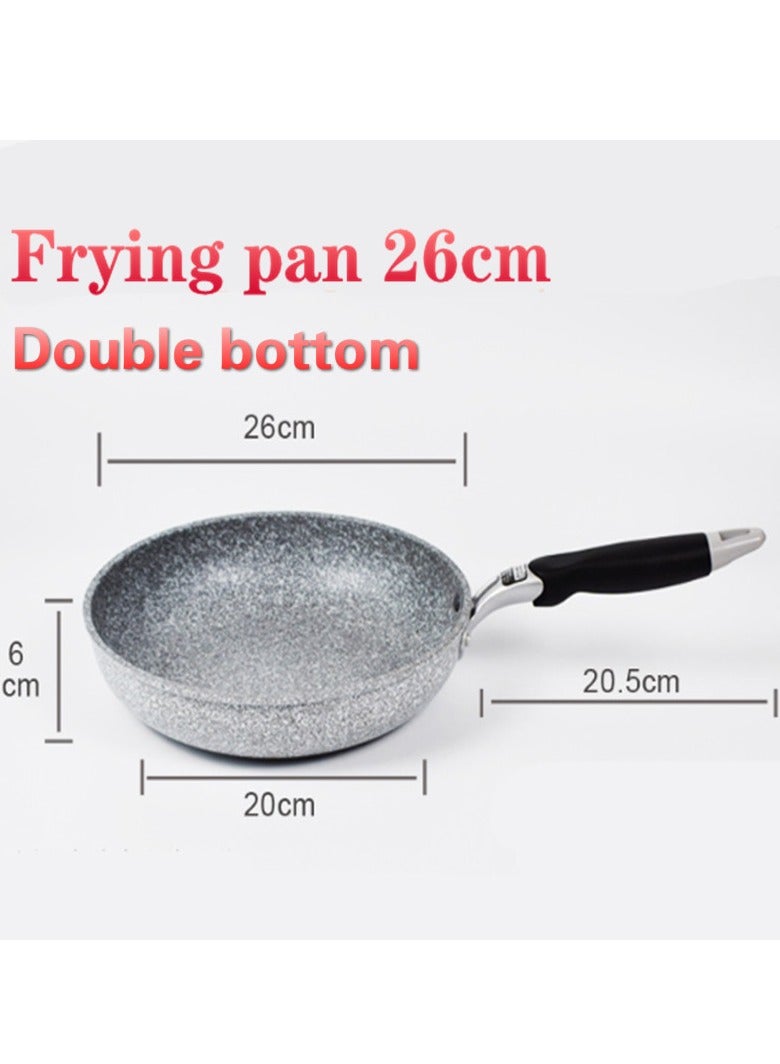AROAQ Smart Wok Pan With Marble Coating, Aluminium Fry Pan With Heat-resistant Handle,  Steak Cooking Gas Stove Skillet Cookware Tool For Kitchen Set, (Frying Pan 26cm) - Image 1