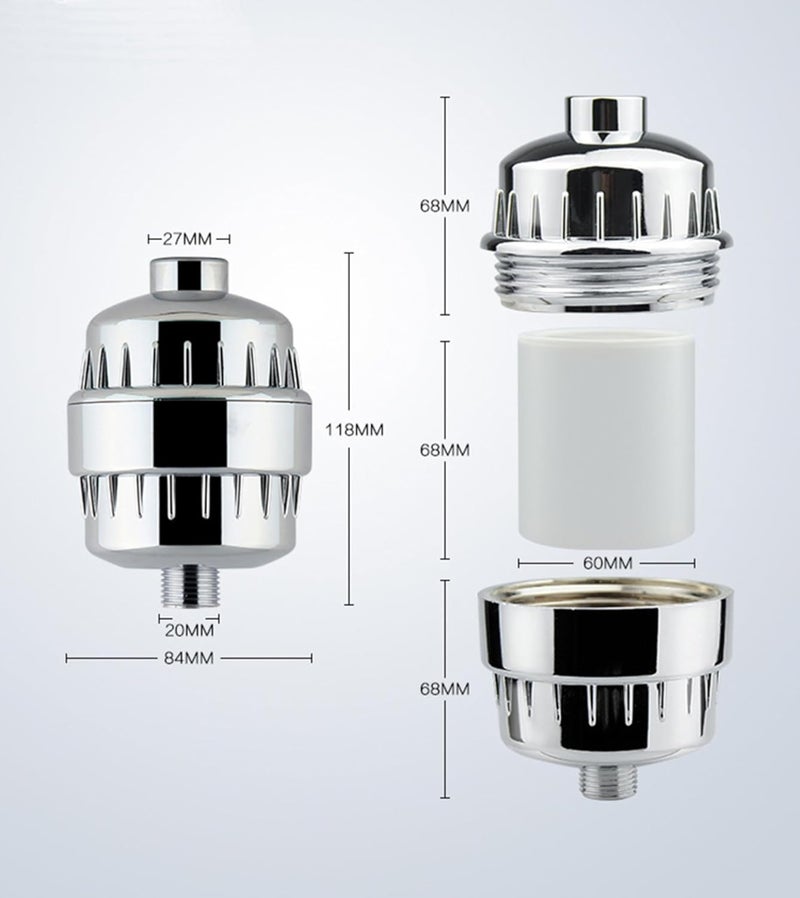 HeavenFlow Refill for Shower Filter Replacement Suitable for People with Sensitive Dry Skin 15 Stage Shower Filter Cartridge for Hard Water Improves the Condition of Your Skin LYSFC - Image 2