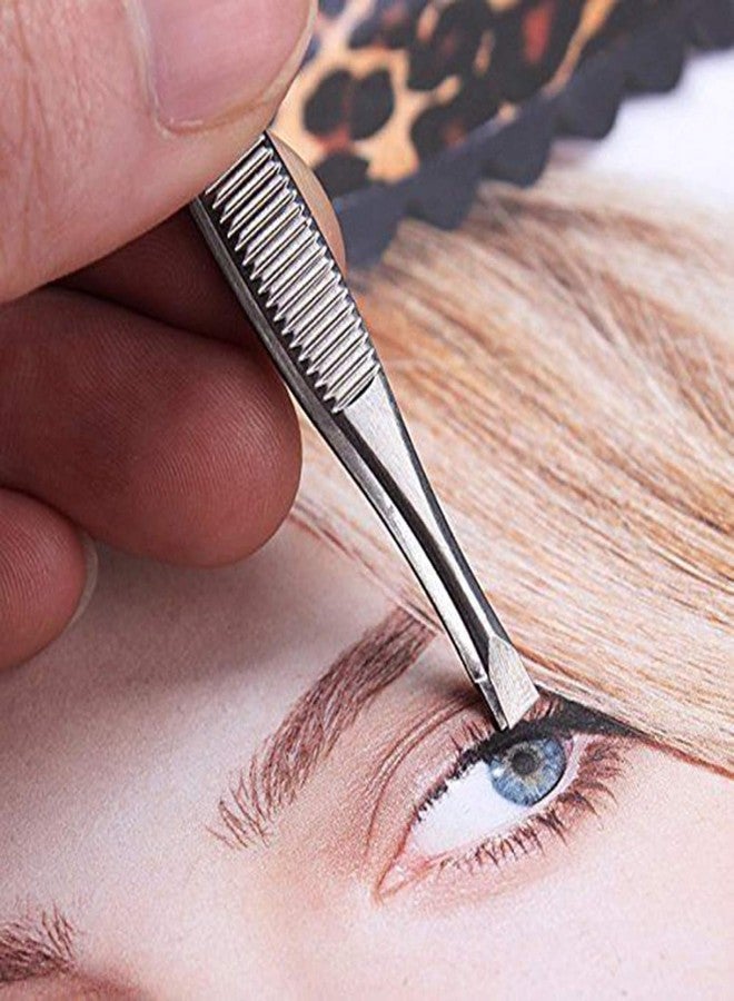 Rosojodg 5Pcs Silver Tweezers,Pro Stainless Steel Eyebrow Home Tool Precision Hair Removal Beauty Tool Hair Removal Tweezers - Image 2