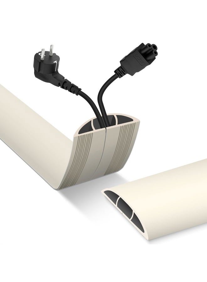 DBHXXMB-HH Floor Cord Cover, Cable Protector, 0.63W x 0.31H inches, Wire Cover for Extension Cords, Floor Cable Covers Prevent Cable Trips (Beige, 50-3 Feet) - Image 1