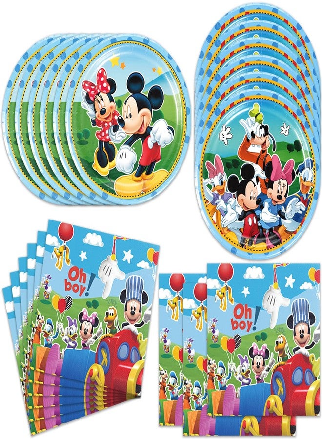 Bahteliv 40Pack Mickey Party Supplies include 20 plates, 20 napkins for Mickey Birthday Party Decoration - Image 1