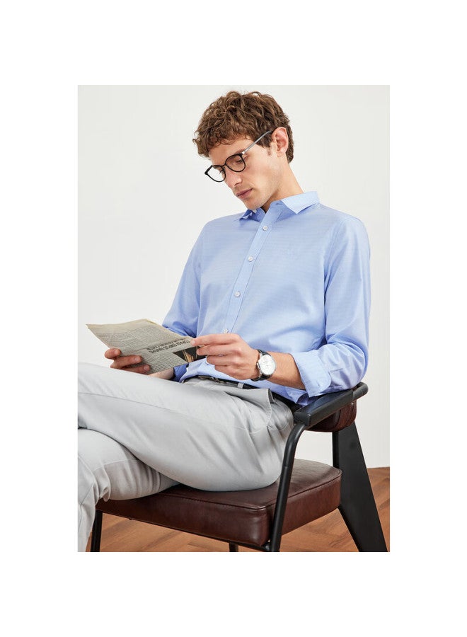 Septwolves Men's Long-sleeve Shirt, Pure Cotton, Skin-friendly, Sweat-absorbing, Business Casual Top, Men's Professional Undershirt - Image 1