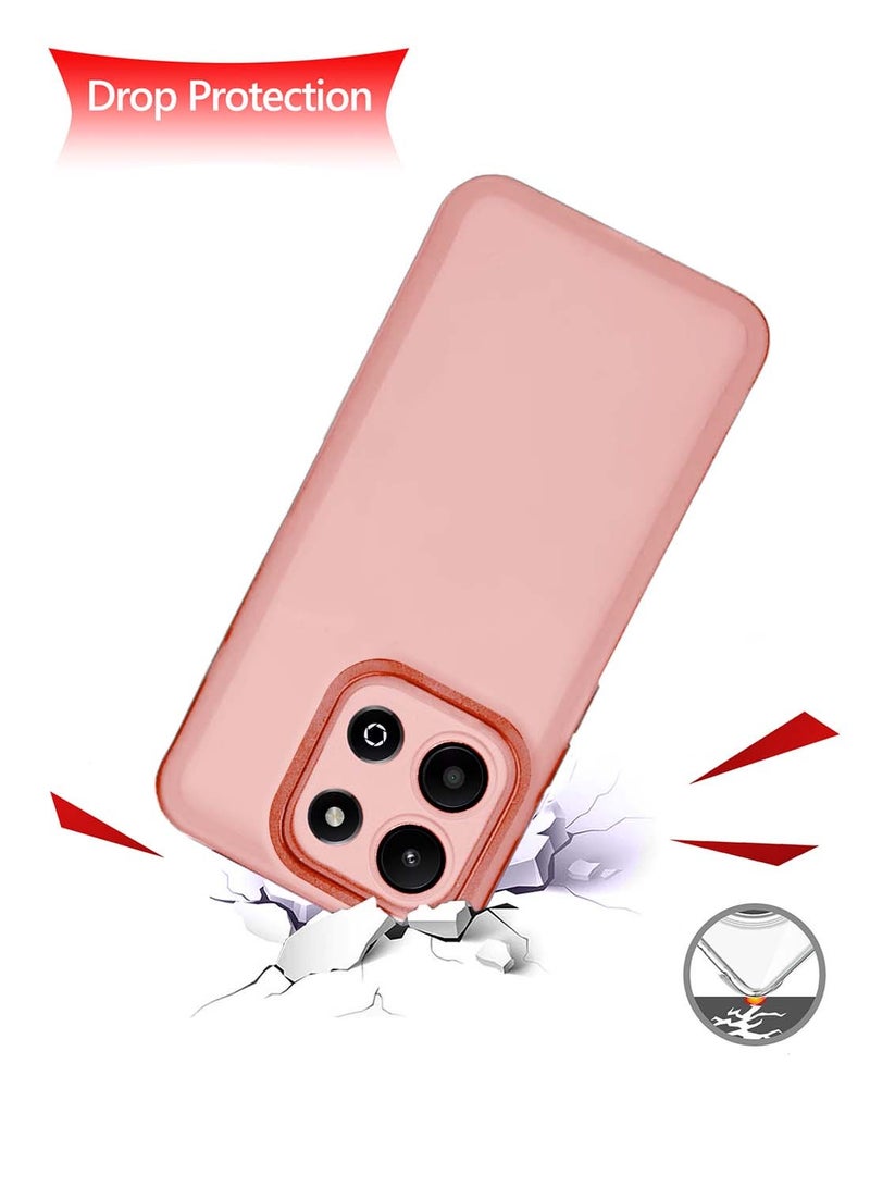 دبليو تيك هونر X6b 4G 2024 هاتف ناعم شفاف TPU سيليكون نحيف للغاية غطاء خلفي أنيق مطلي بالكهرباء للكاميرا - وردي - Image 3