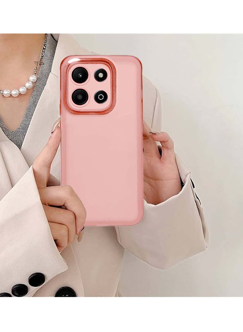 دبليو تيك هونر X6b 4G 2024 هاتف ناعم شفاف TPU سيليكون نحيف للغاية غطاء خلفي أنيق مطلي بالكهرباء للكاميرا - وردي - Image 4