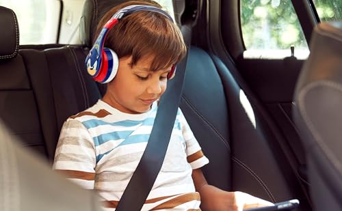 eKids سونيك ذا هيدجهوج سماعات بلوتوث للأطفال, سماعات لاسلكية مع ميكروفون تشمل كابل AUX, سماعات أذن مخفضة الصوت للأطفال للمدرسة, المنزل أو السفر - Image 4